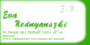 eva mednyanszki business card